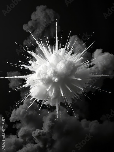 Super nova in black and white Smoke Explosion Backdrop photo