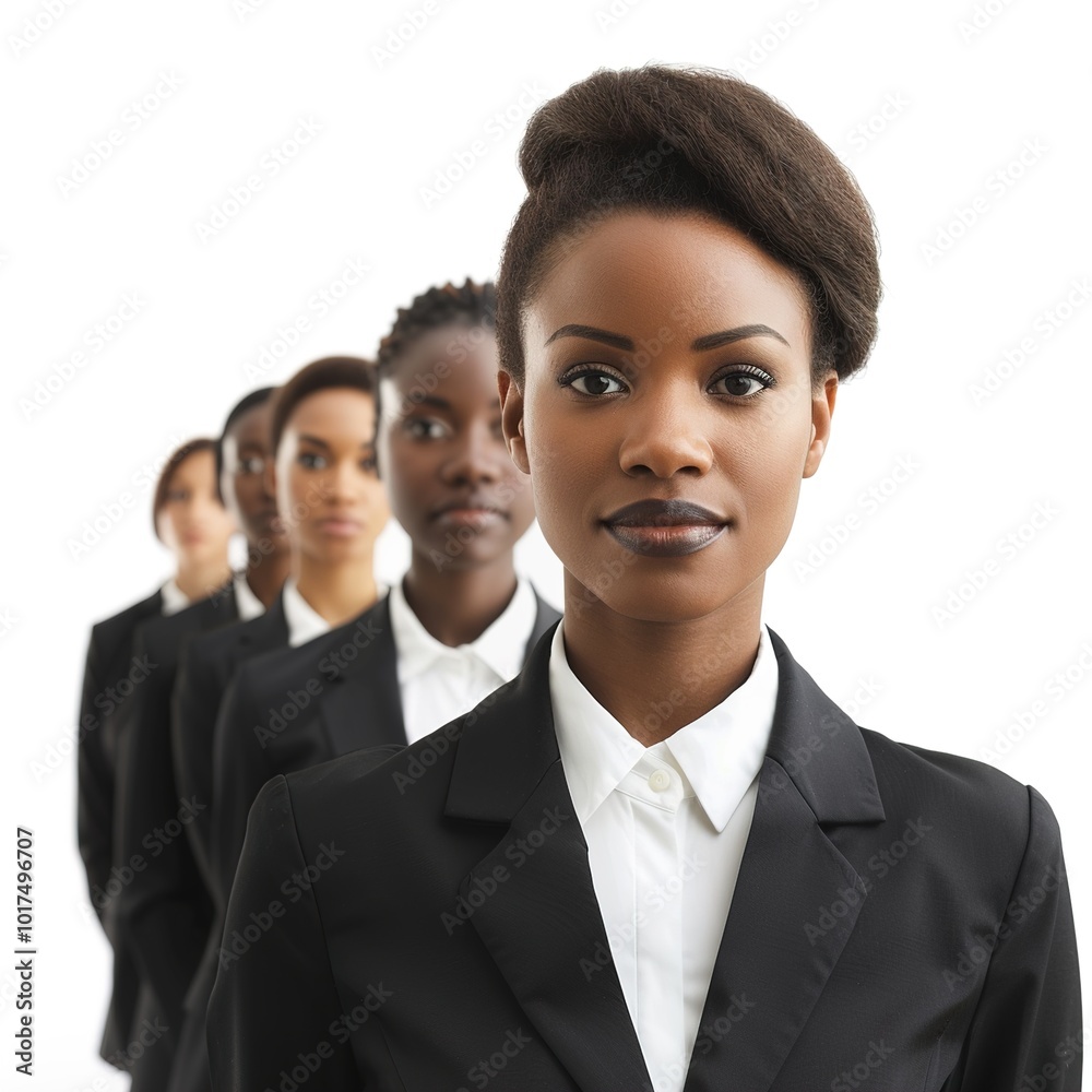 Portrait, collaboration and business people in a row isolated on a transparent background Portrait, collaboration and business people in a row isolated on a transparent background