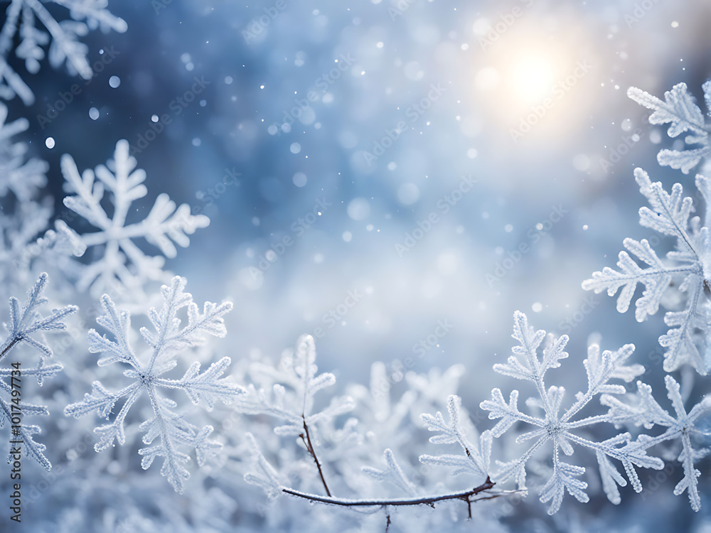 illuminated snowflakes swirl in a soft blur, creating a dreamlike atmosphere of winter wonder, with gentle light reflections glistening in the background, snow Background Card Design, ai illuminated snowflakes swirl in a soft blur, creating a dreamlike atmosphere of winter wonder, with gentle light reflections glistening in the background, snow Background Card Design, ai