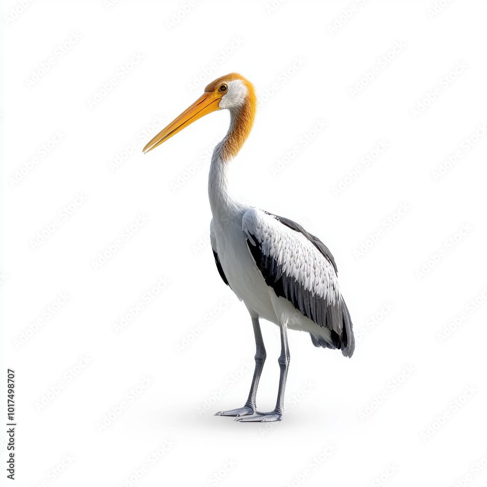 Obraz premium Lesser Adjutant on White Background