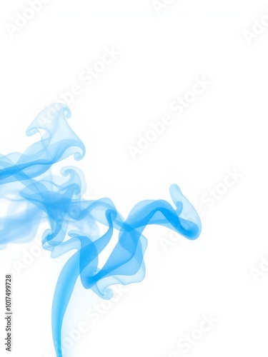 Line blue smoke group isolated white background Smoke Explosion Backdrop