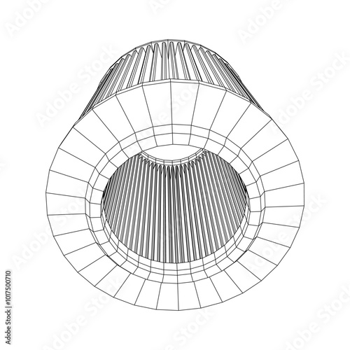 Car engine air filters. Auto spare part. Car care service maintenance. Wireframe low poly mesh vector illustration.