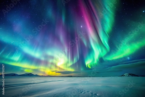 Abstract northern lights wave on dark background, minimalist style