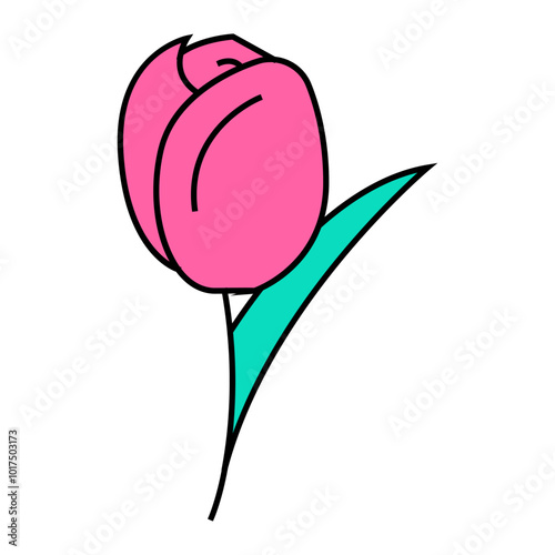 tulip blossom spring line icon vector. tulip blossom spring sign. isolated symbol illustration