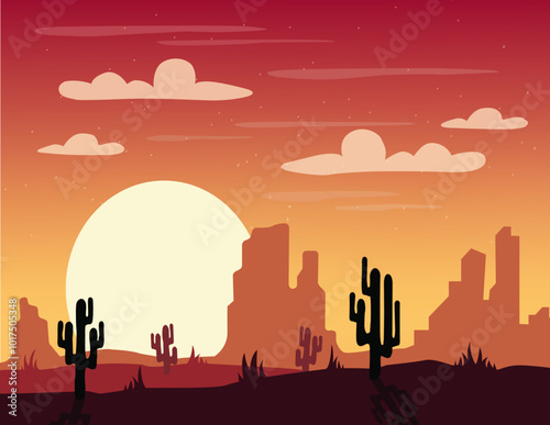 Desert Sunset Landscape