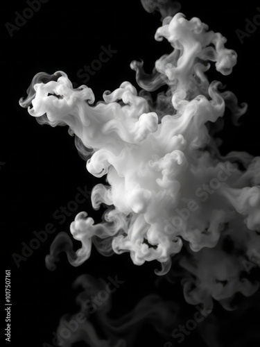 White smoke on black background space for text Smoke Explosion Backdrop