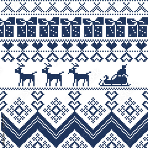 cross stich christmas seamless knitted pattern