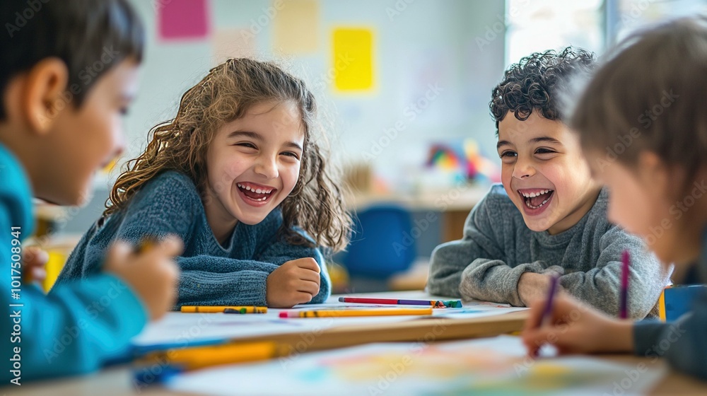 children drawing together in classroom UHD wallpaper children drawing together in classroom UHD wallpaper