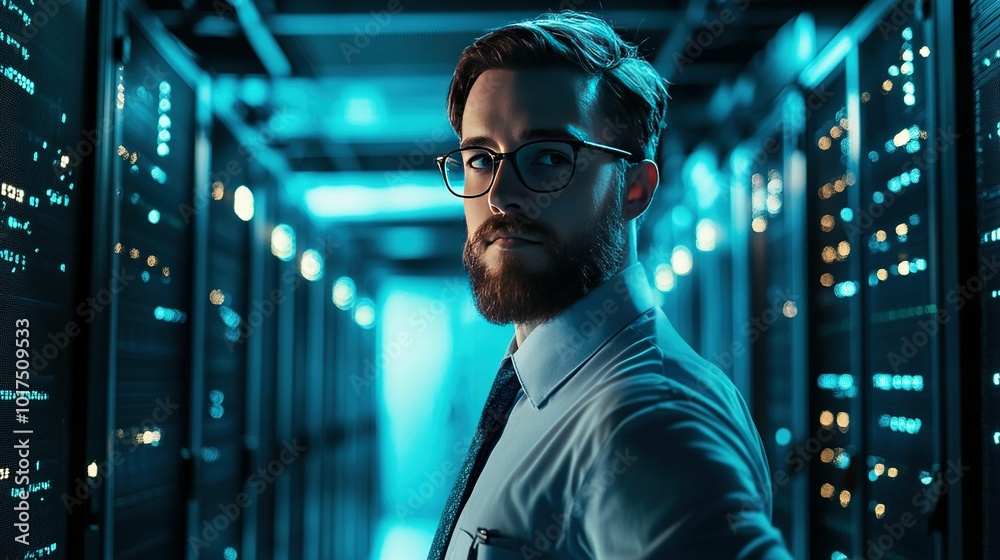 Fototapeta premium person in a city standing in the hall UHD wallpaper