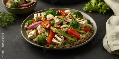 a plate of food with a bowl of vegetables