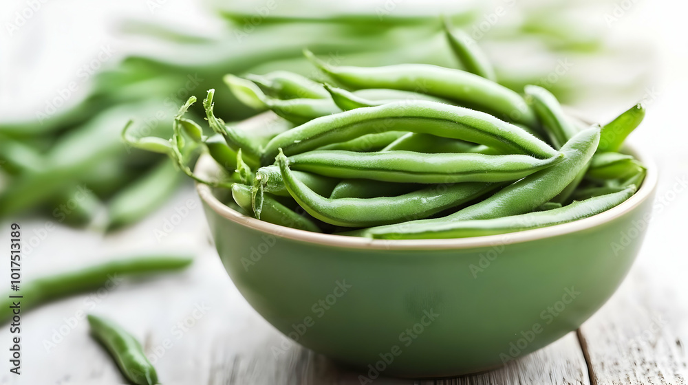 Green Beans in a Green Bowl.