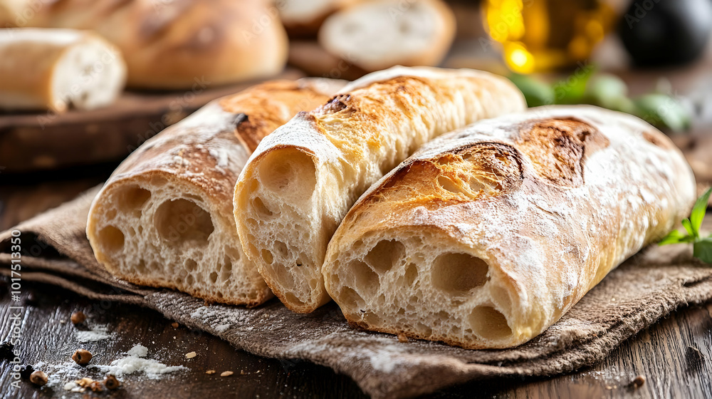 Freshly Baked Bread on Rustic Wooden Table. Freshly Baked Bread on Rustic Wooden Table.