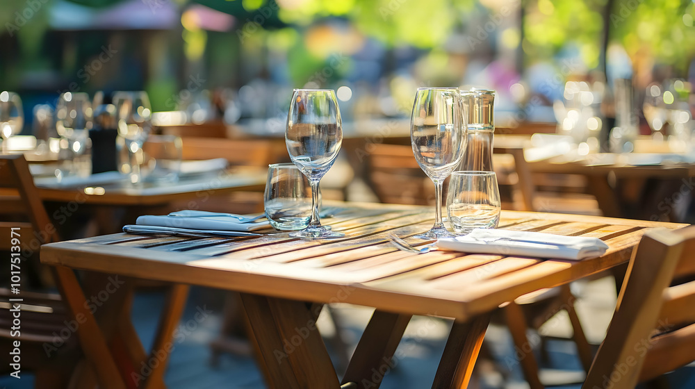 Empty Table at a Restaurant Patio.