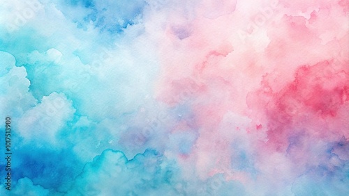 Abstract Light Blue and Pink Watercolor Background Aerial