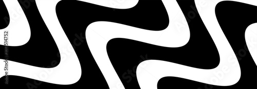 Abstract, curve Lines, wavy  pattern, , Illustration, vector, alternating overlapping, symmetrical, orderly arrangement background, black and white, banner, website, template, dark.