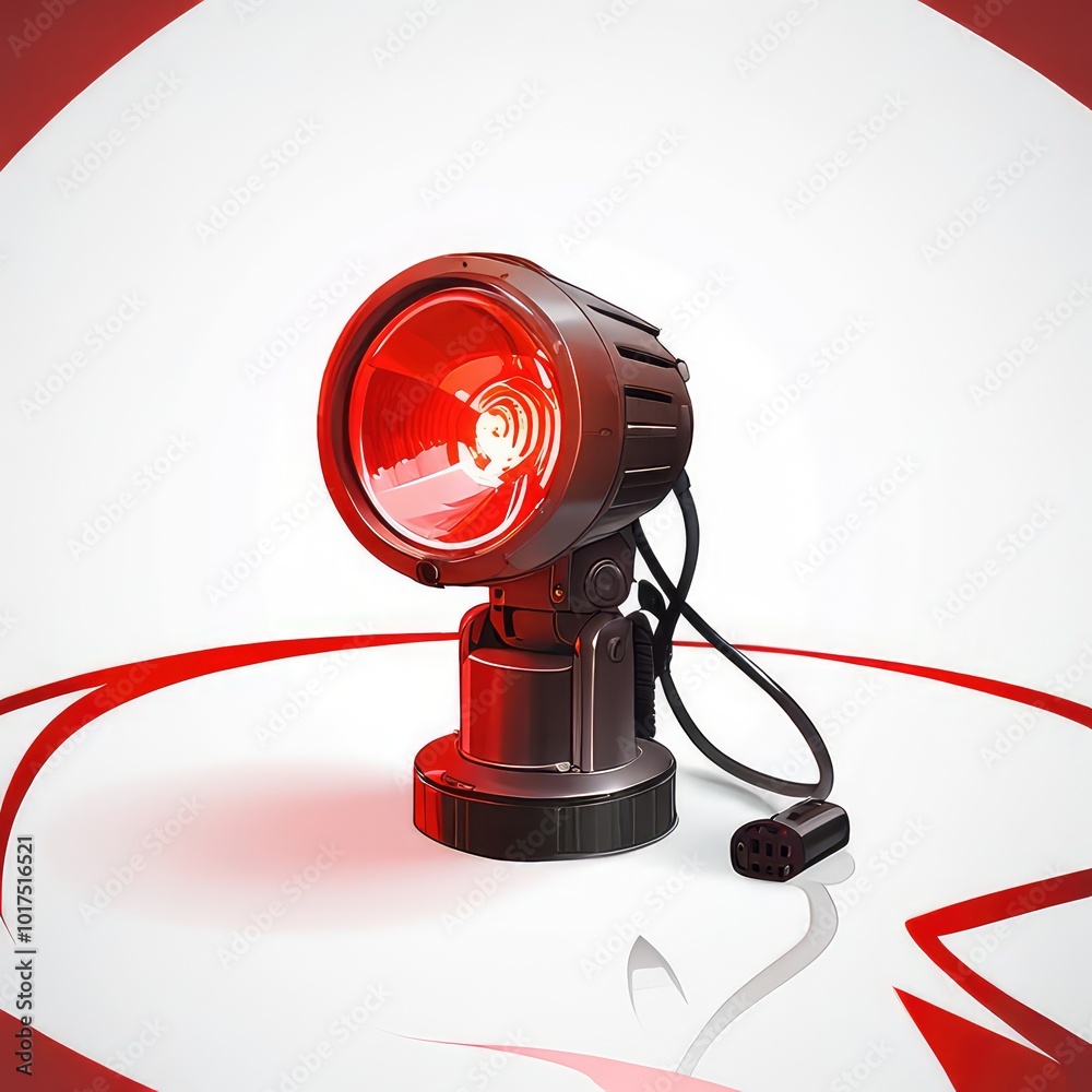 Fototapeta premium red christmas lights,red plastic container