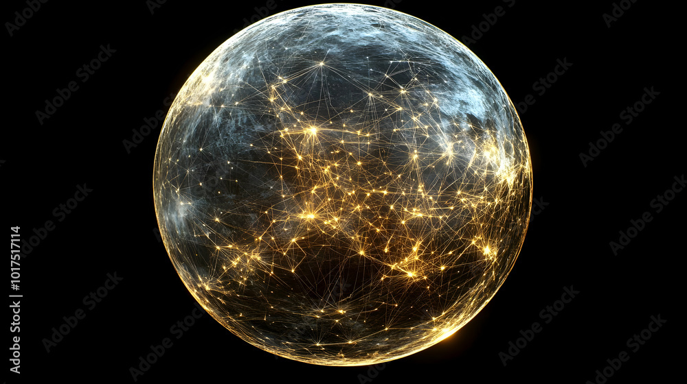 Obraz premium Abstract Globe with Network Connections.
