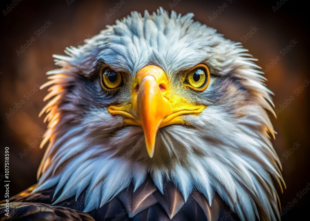 Obraz premium Incredible macro photography highlights an eagle's head, revealing nature's grandeur with striking details that emphasize the beauty and power of