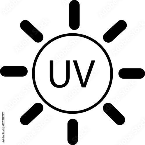 UV Protection Related Vector flat Icon. Vector template of sun protection line icons. UV protection for skin. for sunscreen products or other skin cosmetics, concept how UV rays effect on skin.