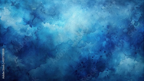 Abstract dark blue watercolor background with asymmetrical texture