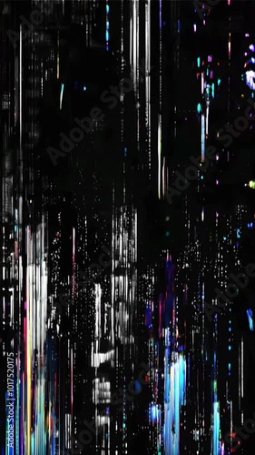 Vertical digital glitch effect, background. 4K