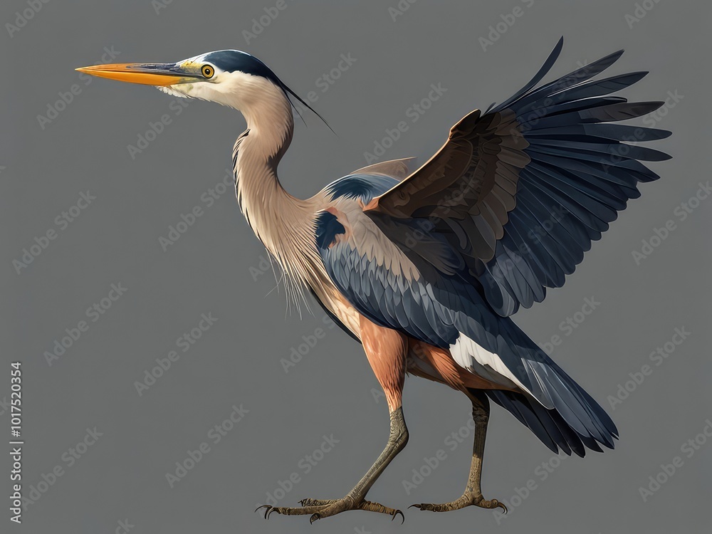Fototapeta premium great blue heron ardea cinerea,great blue heron ardea cinerea
