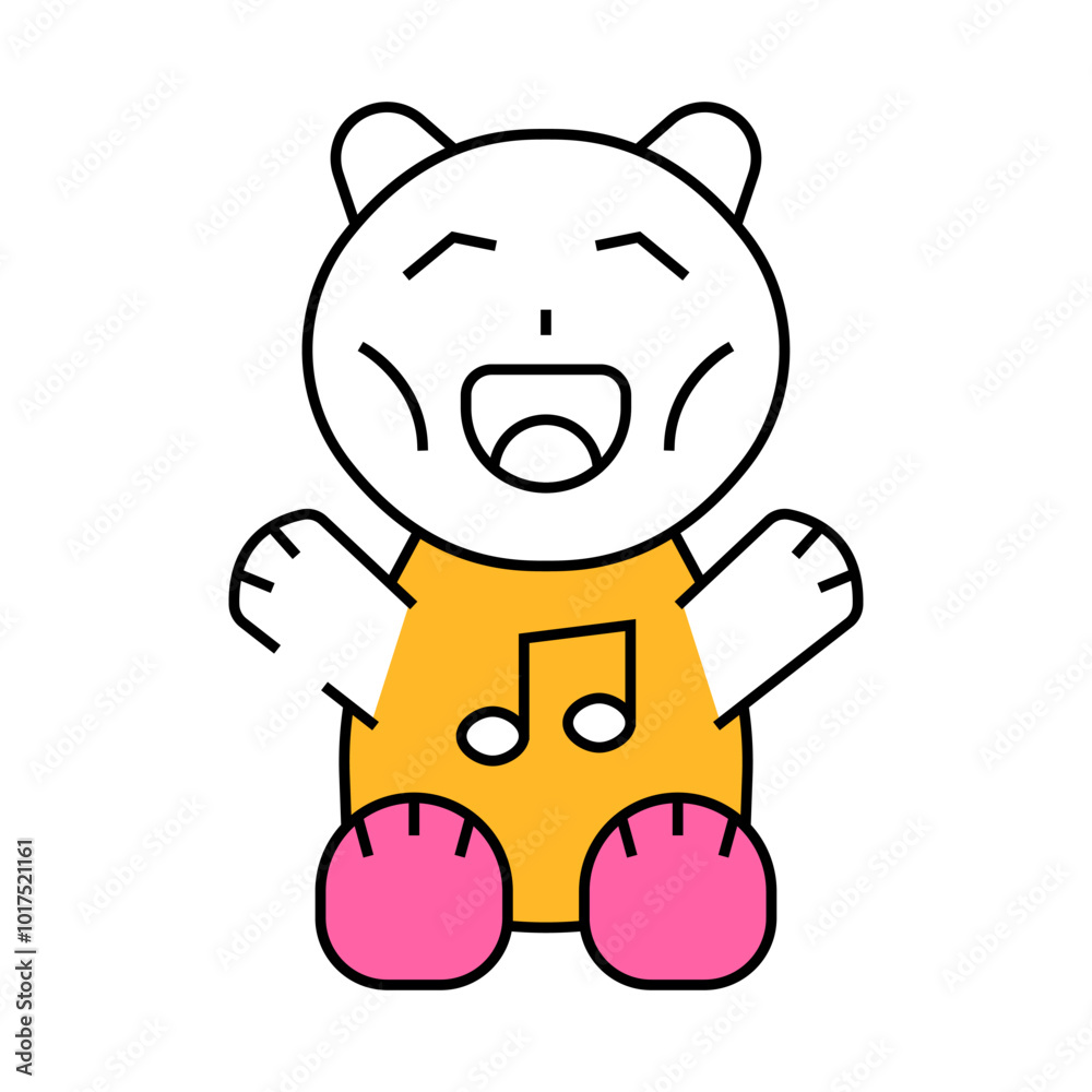 Fototapeta premium musical stuffed animal toy baby line icon vector. musical stuffed animal toy baby sign. isolated symbol illustration
