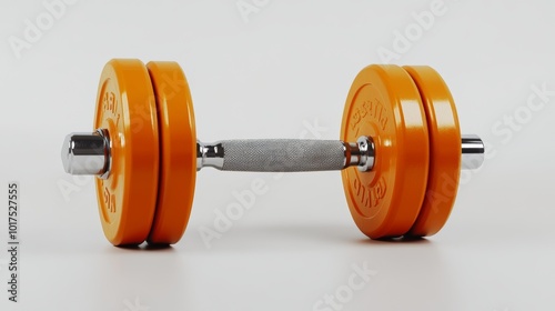 Orange Dumbbell 3 kg weight sport gym on isolated background photo