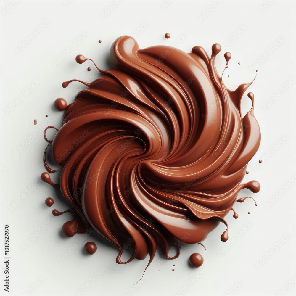 Rich Melted Chocolate Pattern, Elegantly Isolated on Clean White Background Rich Melted Chocolate Pattern, Elegantly Isolated on Clean White Background