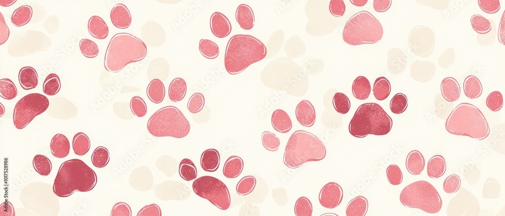 custom made wallpaper toronto digitalcute pastel colored paw seamless vector pattern background illustration. Generative AI