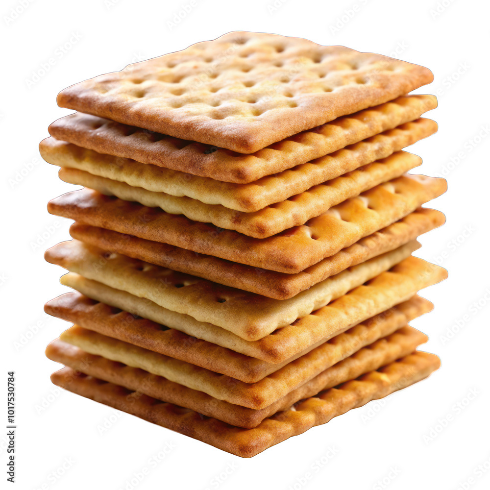 Stack of crackers isolated on transparent background Stack of crackers isolated on transparent background