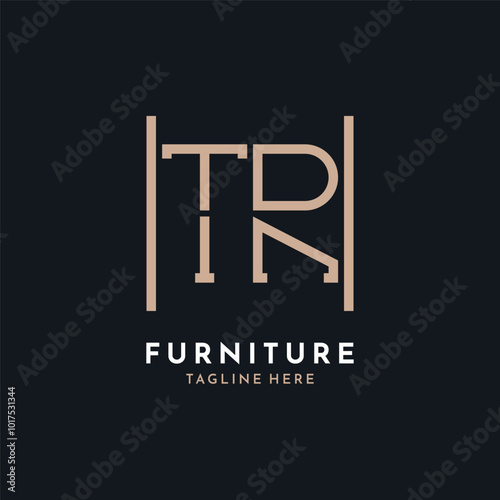 Letter TR Logo Design. Luxury TR Furniture Logo for Interior Decor and Home Decor
