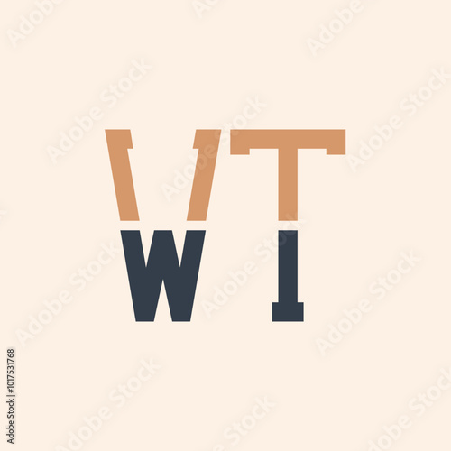 Modern WT Letter Logo Design. Creative and Versatile WT Logo Design Suitable for all Businesses