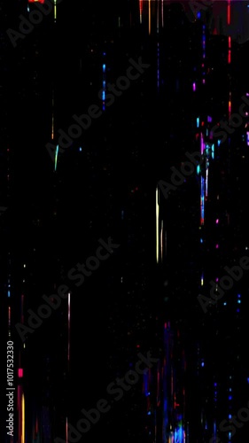 Vertical digital glitch effect, background. 4K
