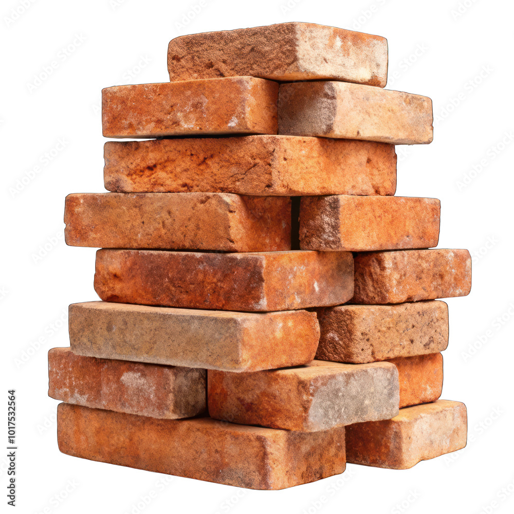 Stack of old bricks isolated on transparent background Stack of old bricks isolated on transparent background