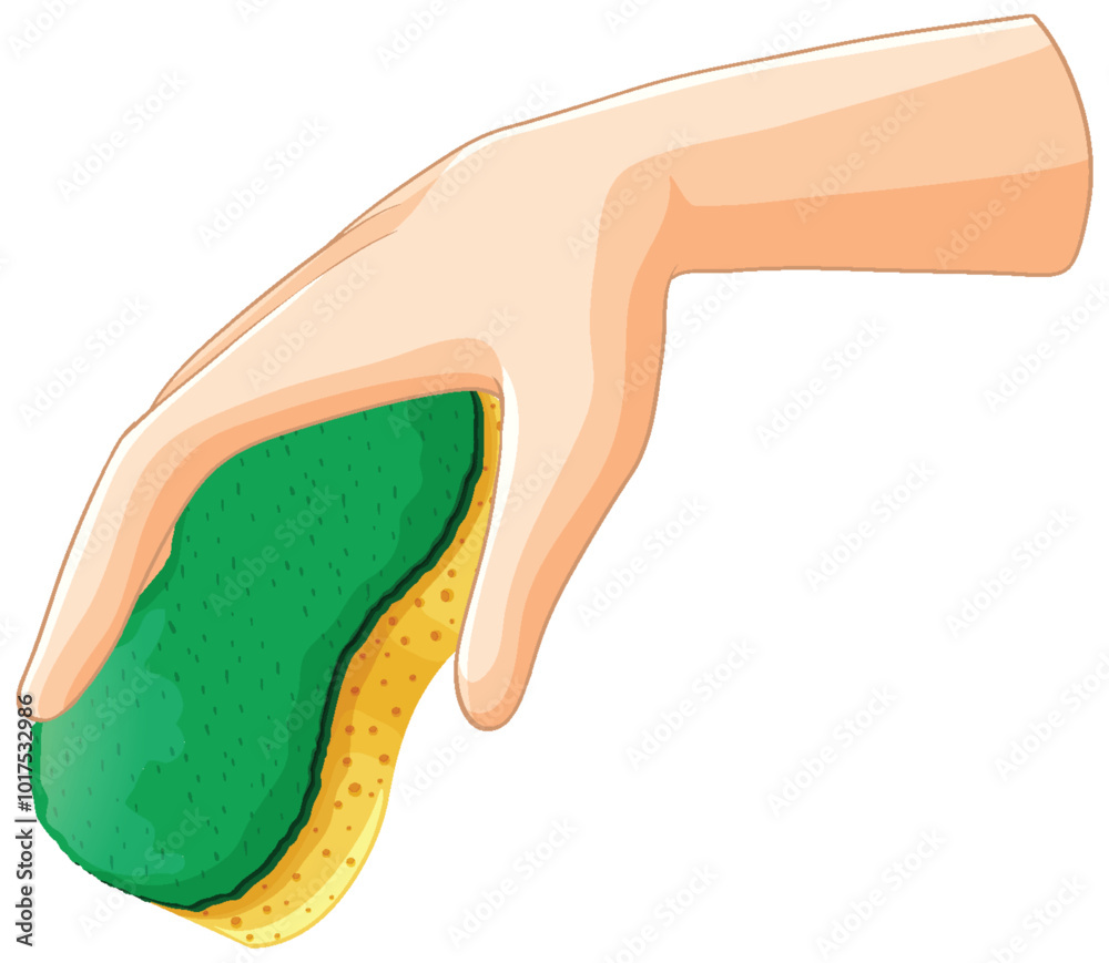 Obraz premium Hand Holding a Cleaning Sponge