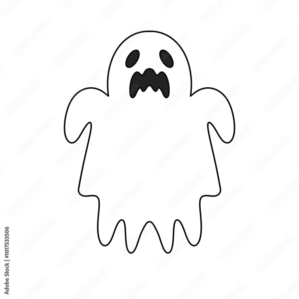 A ghostly figure with a mouth open and a look of terror on its face A ghostly figure with a mouth open and a look of terror on its face
