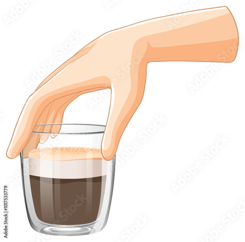 Hand Holding a Coffee Glass