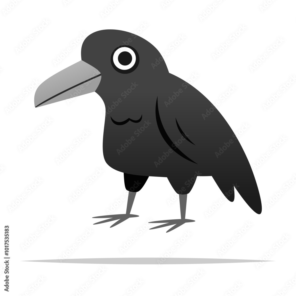 Obraz premium Cartoon spooky crow vector isolated illustration