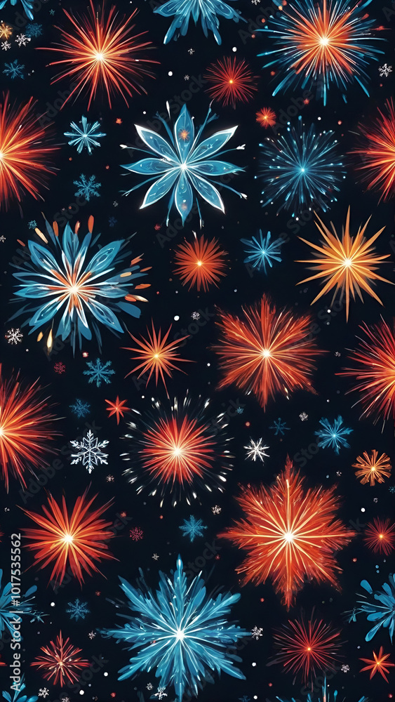 Fototapeta premium Christmas pattern snowflake