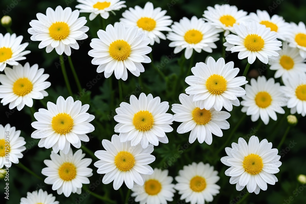 there are many white flowers with yellow centers in the garden there are many white flowers with yellow centers in the garden