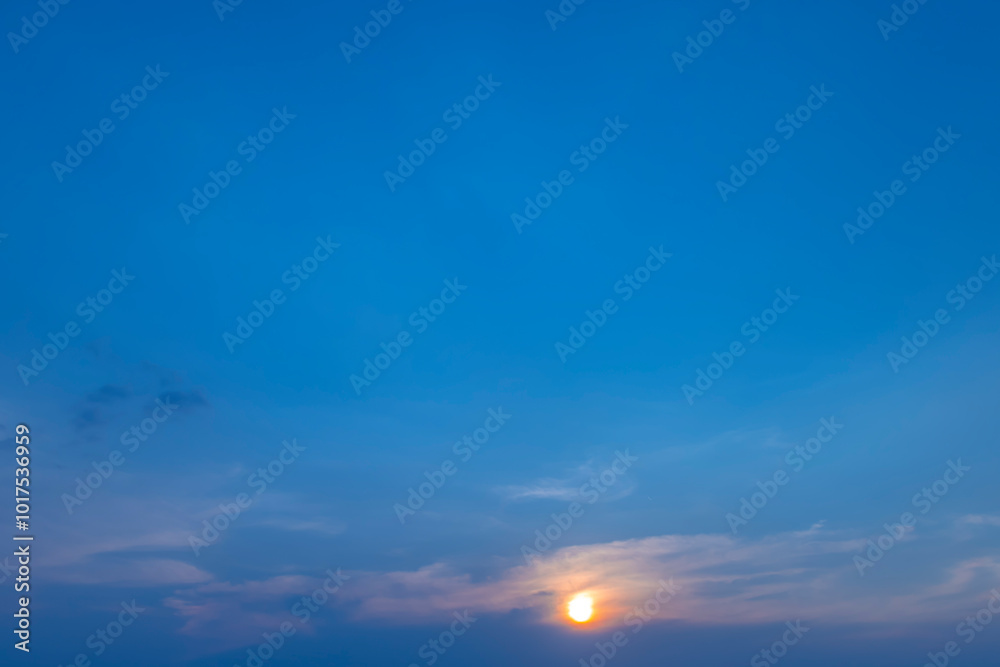 Abstact Sunset Sky Blue Background in the Evening with Nature Orange Light, Beautiful cloudscape Abstact Sunset Sky Blue Background in the Evening with Nature Orange Light, Beautiful cloudscape