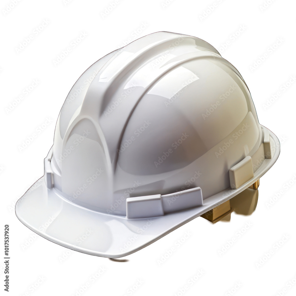 Fototapeta premium White safety hard hat isolated on transparent background