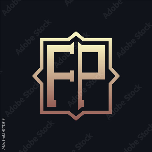 Luxury Initial FP Monogram Logo Design . Elegant Emblem Letter FP Logo Design for Business and Corporate Identity