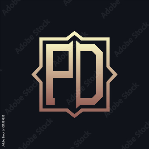 Luxury Initial PD Monogram Logo Design . Elegant Emblem Letter PD Logo Design for Business and Corporate Identity