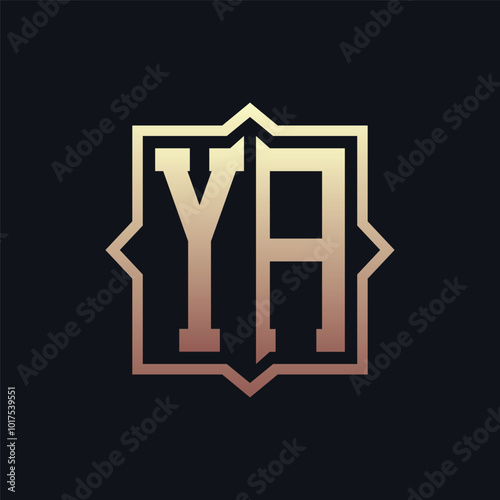 Luxury Initial YA Monogram Logo Design . Elegant Emblem Letter YA Logo Design for Business and Corporate Identity