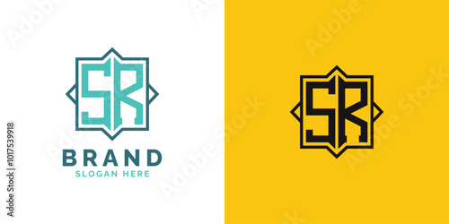 Modern SR Monogram Logo Design. Initial Letter SR Logo, Versatile Branding Suitable for any Brand