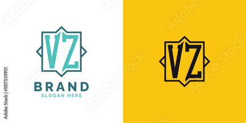 Modern VZ Monogram Logo Design. Initial Letter VZ Logo, Versatile Branding Suitable for any Brand