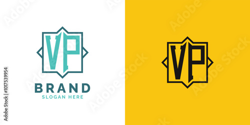 Modern VP Monogram Logo Design. Initial Letter VP Logo, Versatile Branding Suitable for any Brand