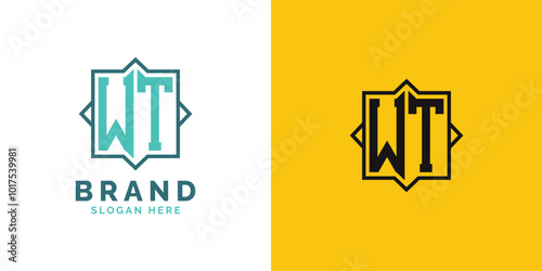 Modern WT Monogram Logo Design. Initial Letter WT Logo, Versatile Branding Suitable for any Brand